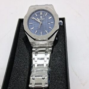 NWT Mens Poedagar Silver and Blue Stainless Steel Watch Waterproof